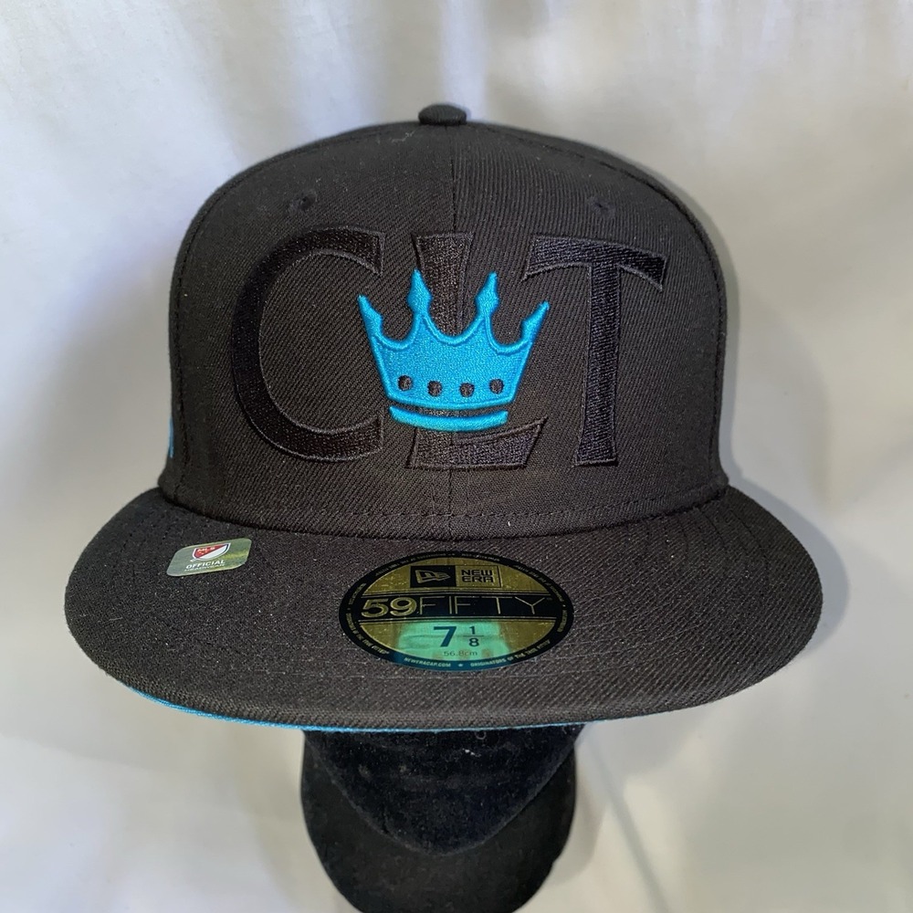 NEW Charlotte FC CLT New Era 59FIFTY Fitted Hat Cap 7 1/8 MLS Black Soccer